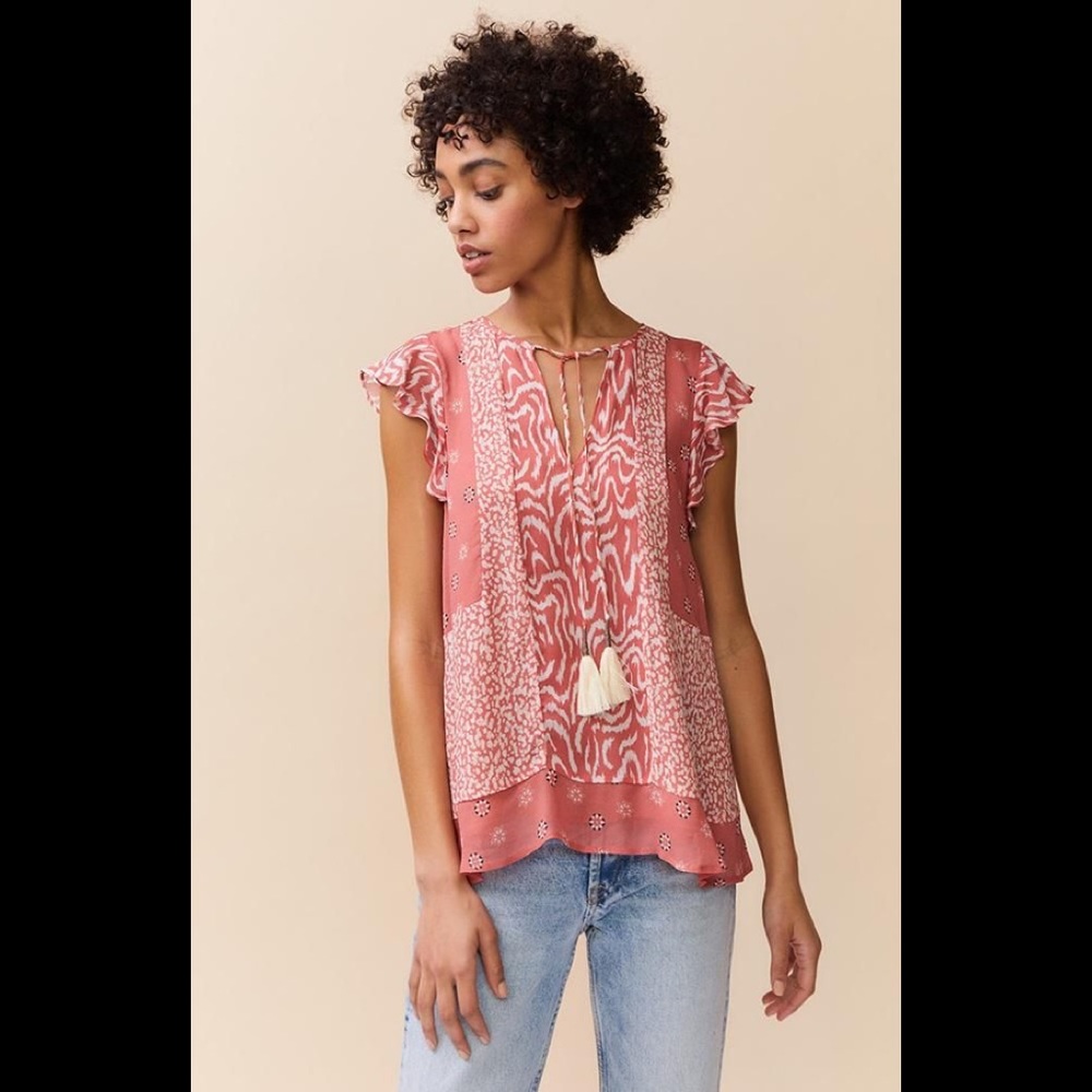 NEW Dolan Boho Chic Tassel Blouse